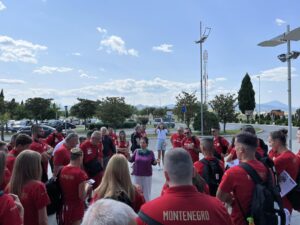 Podgorica airport, before the flight of the Montenegrin athletics team to the European Athletics Team Championships, Poland