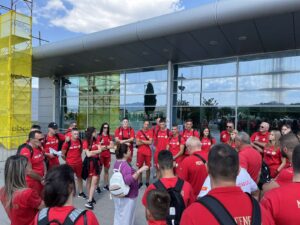 Podgorica airport, before the flight of the Montenegrin athletics team to the European Athletics Team Championships, Poland