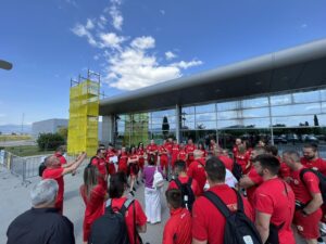 Podgorica airport, before the flight of the Montenegrin athletics team to the European Athletics Team Championships, Poland